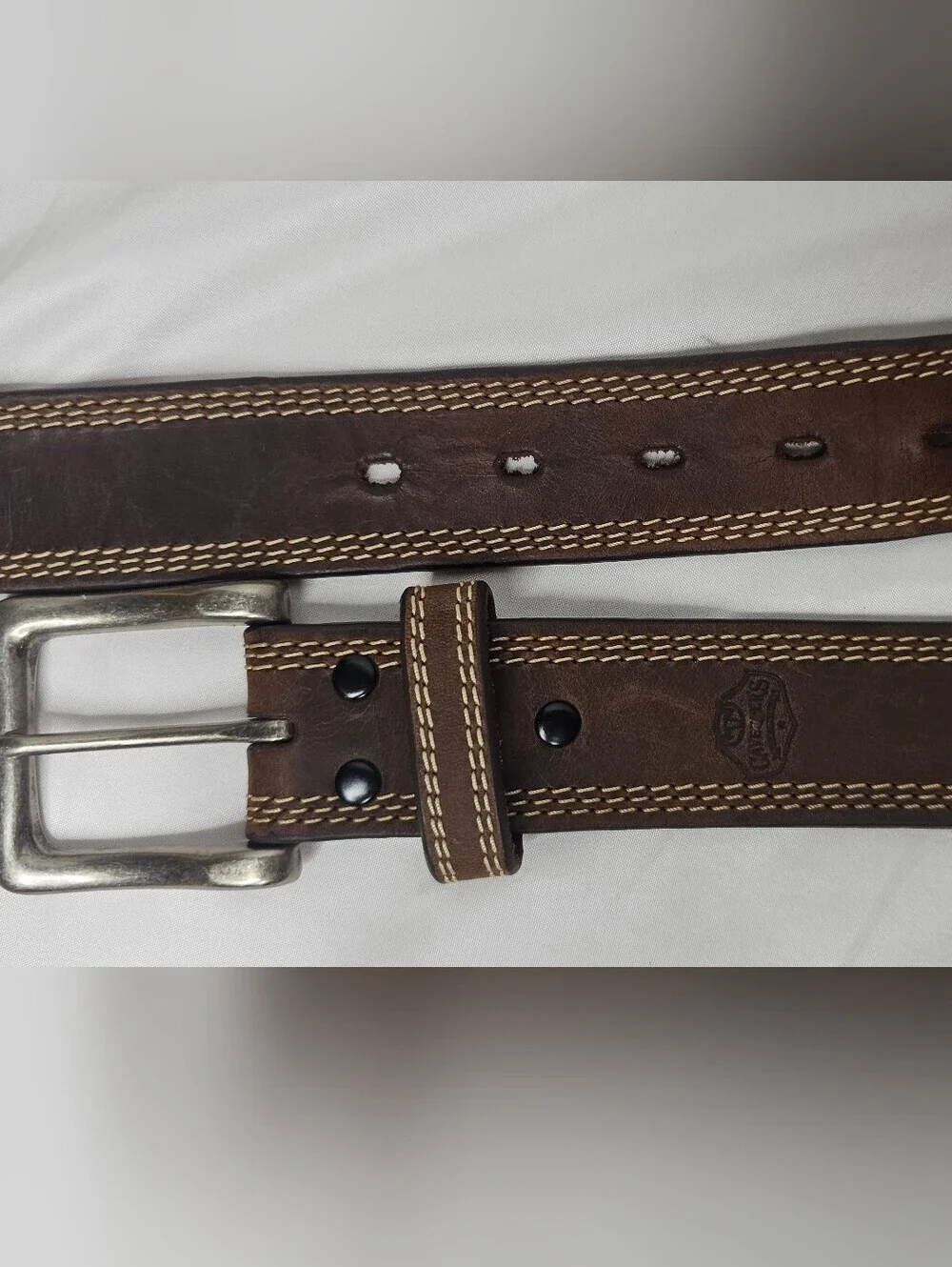 Cavender’s Men's Brown Genuine Leather Western Belt Triple Stitched Size 44